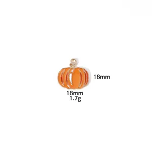 Enamel pumpkin charm pendant 18mm DIY jewelry making accessory for necklace keychain