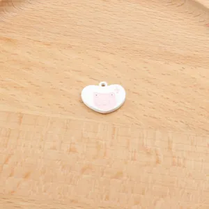 Enamel heart cat charm alloy pendant diy jewelry making bracelet keychain crafting accessories