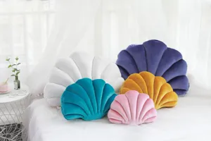 Morbido cuscino conchiglia in peluche cuscino decorativo in velluto carino per divano letto casa