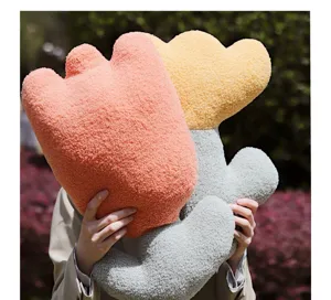 Süßes Tulpen Blumen Plüschkissen Teddyfleece dekoratives Kissen für Sofa und Wohnkultur.