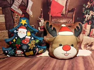 Weihnachten Plueschkissen suesser Baum Ren Stoffsack Kissen weiche Urlaubsdekoration Geschenk