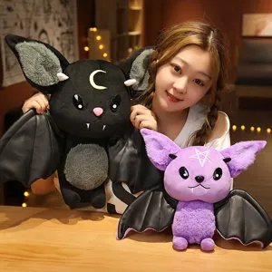 Gotische vleermuis pluche speelgoed schattige donkere boodschapper pop cadeau voor kinderen