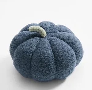 Nordic blue pumpkin plush pillow, creative soft sofa cushion for home decor and cozy room gifts.