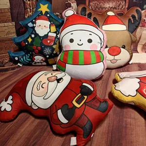 Weihnachten Plüsch Zierkissen Süß Weihnachtsmann Weihnachtsbaum Elch Schneemann Sofa Kissen Festliche Heimdekoration Spielzeug