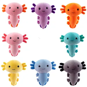 Cute Axolotl Plush Toy Stuffed Animal Soft Salamander Doll Kawaii Cartoon Animal Pillow Kids Birthday Gift