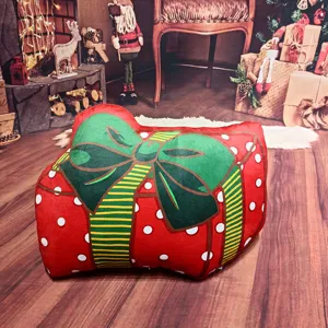Weihnachtsgeschenkbox Plüschkissen süßes rotes Pünktchen Kissen weiches Urlaubssofa Heimdekor