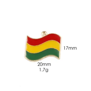 Enamel flag charm zinc alloy pendant jewelry accessory for necklace keychain DIY craft
