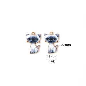 Schattige siamese kat zinklegering hanger voor DIY sieraden, kettingen en sleutelhanger accessoires.