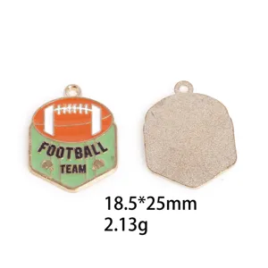 Pendentif breloque en alliage emaille theme football pour bracelet collier bijoux DIY.