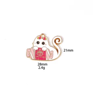 Halloween devil cat alloy pendant detail view, cute DIY jewelry accessory for necklace making.