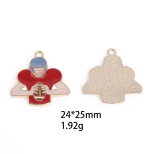 Pendentif en alliage de joueur de football émaillé 24x25mm breloque pour bracelet collier.