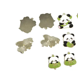 Cute Cartoon Panda Zongzi Alloy Pendant Dragon Boat Festival DIY Keychain Necklace Charm Jewelry Accessories