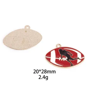 Pendentif en alliage émaillé ballon de rugby pour accessoires de bijoux collier bracelet.