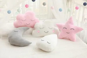 Cute cloud star moon plush pillow soft stuffed toys kids room sofa cushion decor