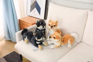 Cute simulation Shiba Inu Akita plush dog toy doll fluffy stuffed animal gift for kids.