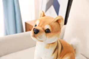 Cute Shiba Inu plush toy, soft stuffed Akita dog doll for kids, wonderful companion gift.