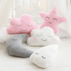 Ins Nordic Style Cloud Moon Star Raindrop Plush Pillow Cute Stuffed Toy Sofa Cushion Kids Room Home Decor Gift
