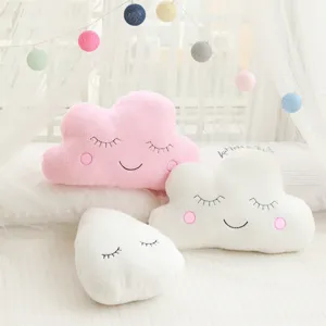 Soft plush cloud and teardrop throw pillows cute cartoon cushions for kids room decor