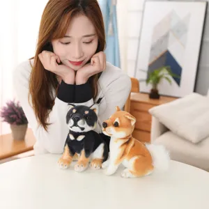 Cute simulation Shiba Inu plush toy set, realistic Akita dog stuffed animal doll for kids gifts.