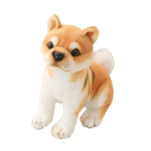 Cute simulation Shiba Inu plush toy, soft stuffed Akita dog doll for kids and claw machine.