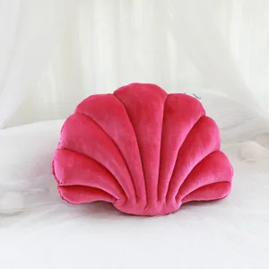 Cuscino peluche conchiglia rosa morbido velluto per camera da letto accogliente arredamento