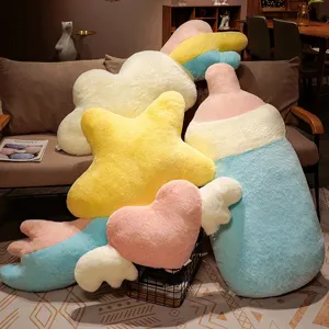 Cute plush cloud star rainbow baby bottle pillow kawaii soft toy sofa cushion home decor