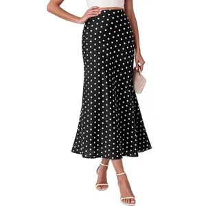 Dames hoge taille geprinte midi zeemeermin rok elegante zomer mode kleding hoofdaanzicht