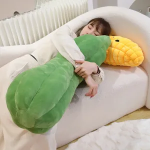 Lindo cojín de felpa de melón de invierno verde, juguete vegetal suave para dormir y descansar.
