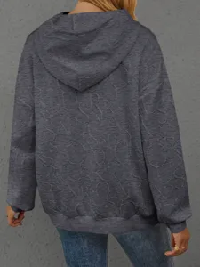 Damen lässiger Kapuzenpullover mit 3D Buchstaben Langarm Sweatshirt Herbst Winter.