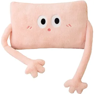 Rose long bras peluche oreiller mignon dessin anime calin coussin canape soutien dos