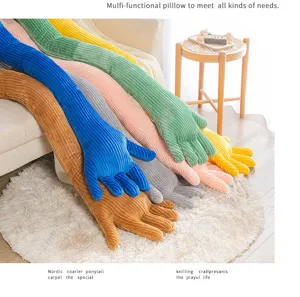 Colorful hand-shaped plush pillow soft long body cushion for sofa bedroom home decor