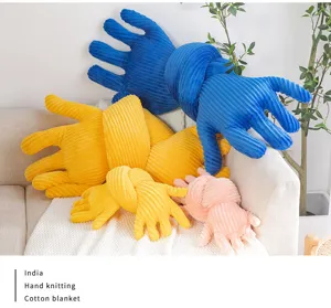 Creative Nordic style colorful palm plush toy pillow sofa long cushion home decor detail view
