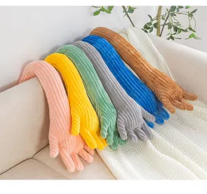 Creative Nordic style colorful palm plush pillow long bolster sofa cushion for home decor.