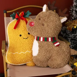 Set cuscino peluche Natale simpatica campana e renna morbida decorazione divano neu