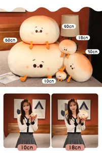 Cute steamed bun plush pillow soft stuffed doll toy home sofa decoration gift for girls.