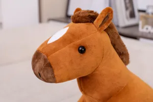 Cute brown plush horse toy soft stuffed animal pony pillow gift for girls and kids home decor
