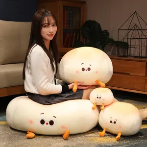 Cute steamed bun plush pillow, soft stuffed toy doll for sofa and bed, cozy cushion gift.