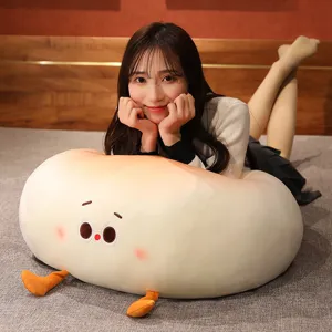 Cute steamed bun plush pillow soft kawaii doll cushion for bed sofa sleeping plush toy gift