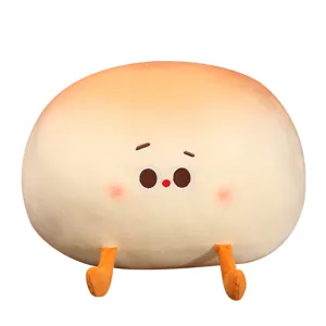 Cute steamed bun plush pillow toy, soft cute stuffed doll cushion for sofa bed home decor