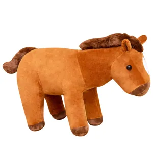 Cute brown plush horse toy soft stuffed animal pony doll creative gift for girls kids
