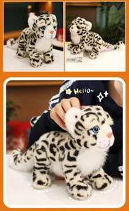 Lindo peluche leopardo de las nieves juguete suave muñeca de dibujos regalo niños decoración