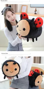 Cute ladybug plush toy soft stuffed animal doll pillow cushion for kids gifts detail view
