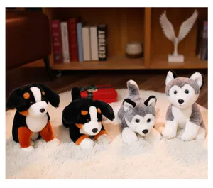 Süße Husky und Berner Sennenhund Plüschtiere, weiche Kuscheltier Welpen Puppen für Kinder