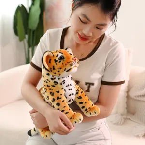 Juguete de peluche de leopardo simulacion tierno guepardo muneco regalo decoracion hogar