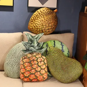 Coussin en Peluche de Fruit Créatif Rembourré de Coton PP Doux Canapé Décoration Intérieure
