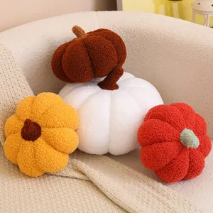 Ensemble de coussins decoratifs en peluche de citrouille mignons pour canape et salon chambre