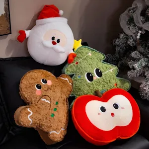 Weihnachts-Serie Plüschtier Kissen Süßer Lebkuchenmann Weihnachtsmann Weihnachtsbaum Gestopfte Puppe Heimdekoration Geschenk