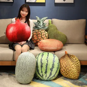 Coussin en peluche fruit 3D creatif, oreiller de canape farci doux pour decor de maison.
