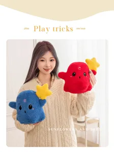 Cute colorful ghost plush toy with star, soft stuffed doll for Halloween gift and home decor.
