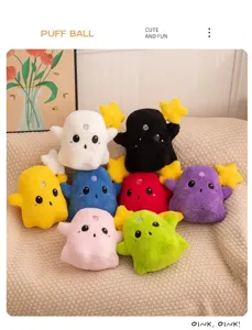 Colorful cute ghost plush toys holding stars, perfect Halloween festival gift doll.